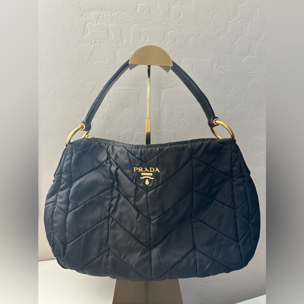 Prada Nylon Chevron Shoulder Bag